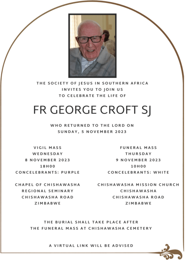 George Croft Fr George Croft, SJ, RIP – Society of Jesus in Southern Africa